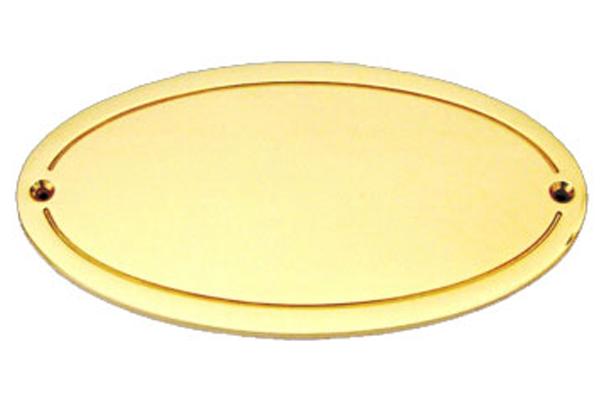 Messing oval mit Randgravur