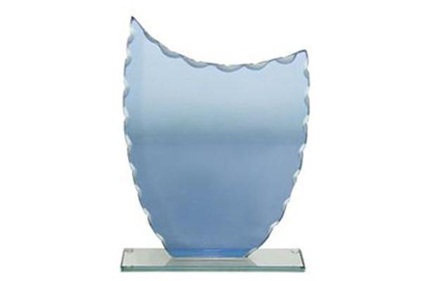Glas Pokal 8807 blau Lasergravur